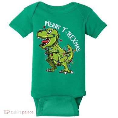 Merry T Rexmas Trex Christmas Baby Bodysuit