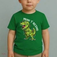 Merry T Rexmas Trex Christmas Toddler T-Shirt thumb 2