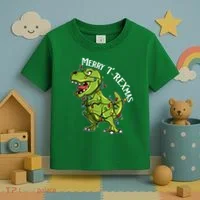 Merry T Rexmas Trex Christmas Toddler T-Shirt thumb 3