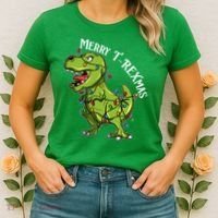 Merry T Rexmas Trex Christmas Women's T-Shirt thumb 2
