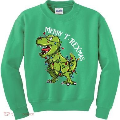 Merry T Rexmas Trex Christmas Kids Sweatshirt