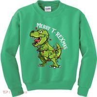 Merry T Rexmas Trex Christmas Kids Sweatshirt thumb 0