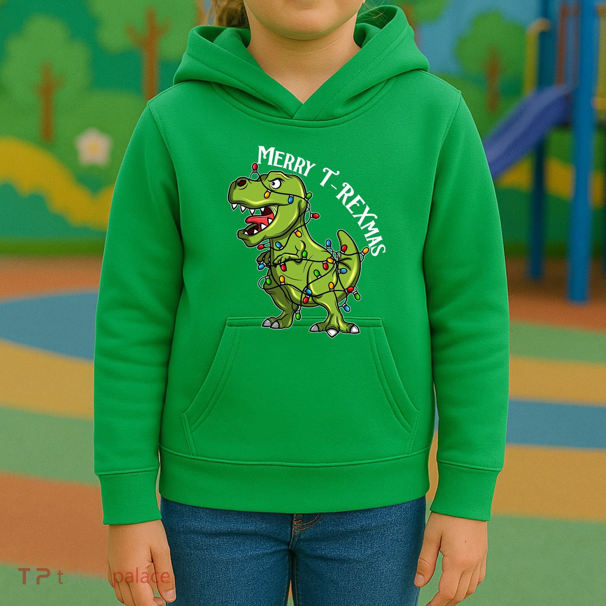 Merry T Rexmas Trex Christmas Kids Hoodie