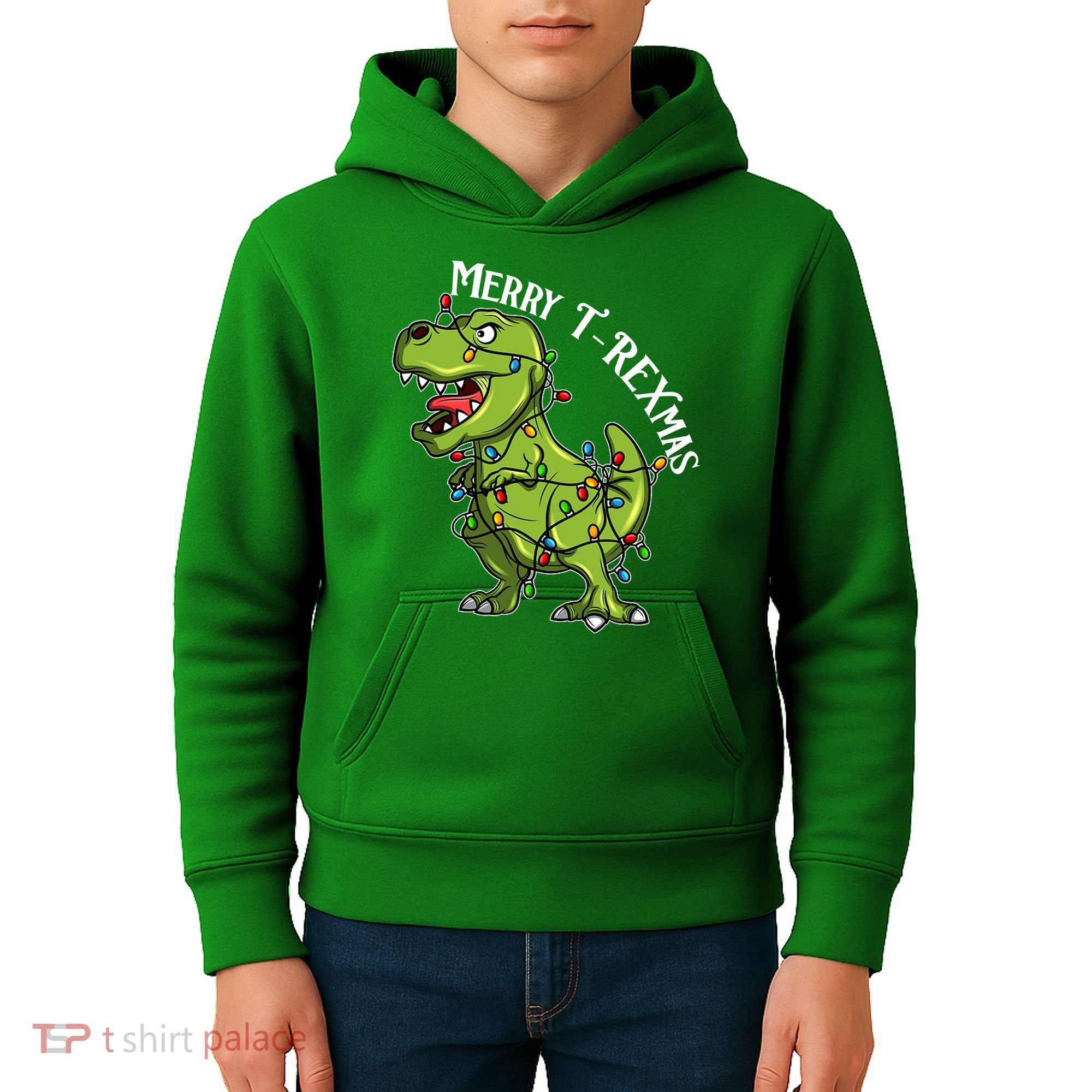 Merry T Rexmas Trex Christmas Kids Hoodie