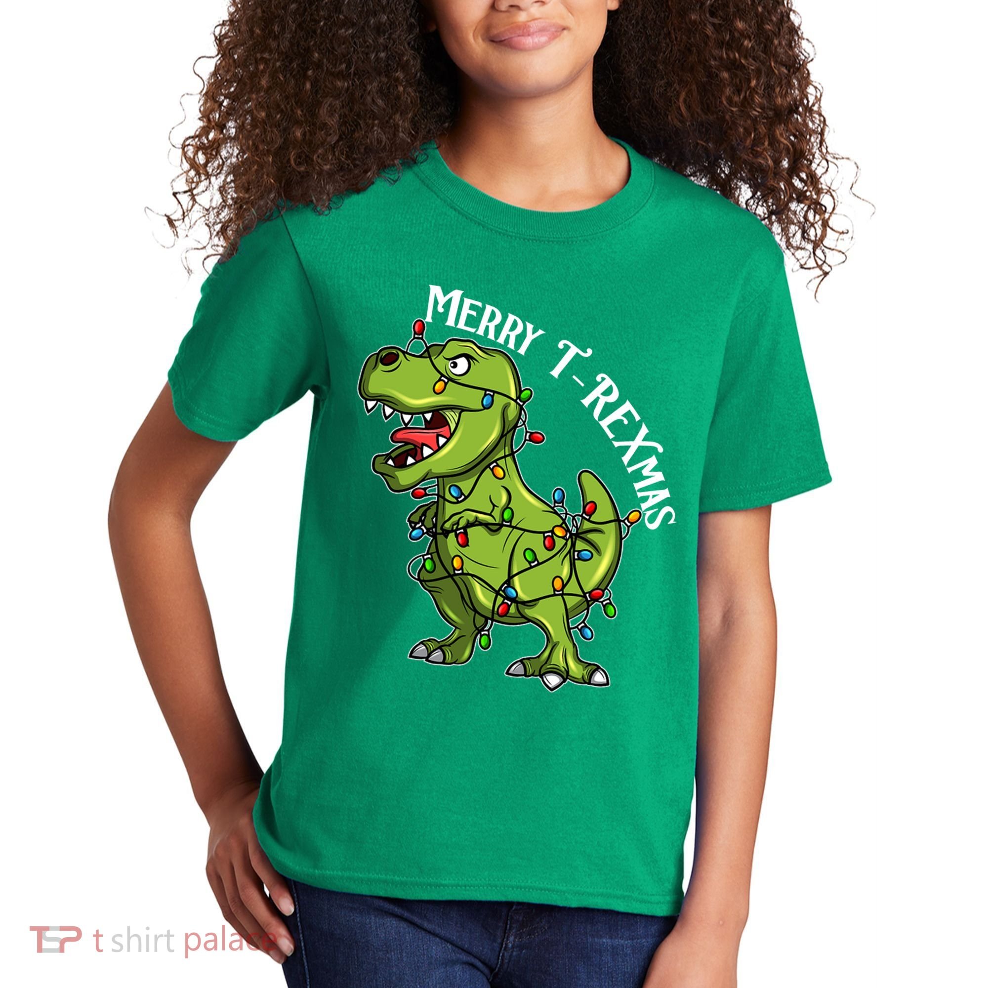 Merry T Rexmas Trex Christmas Kids T-Shirt