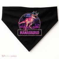 Mamasaurus T Rex Mama Saurus Women Dinosaur Family Matching USA-Made Doggie Bandana thumb 0