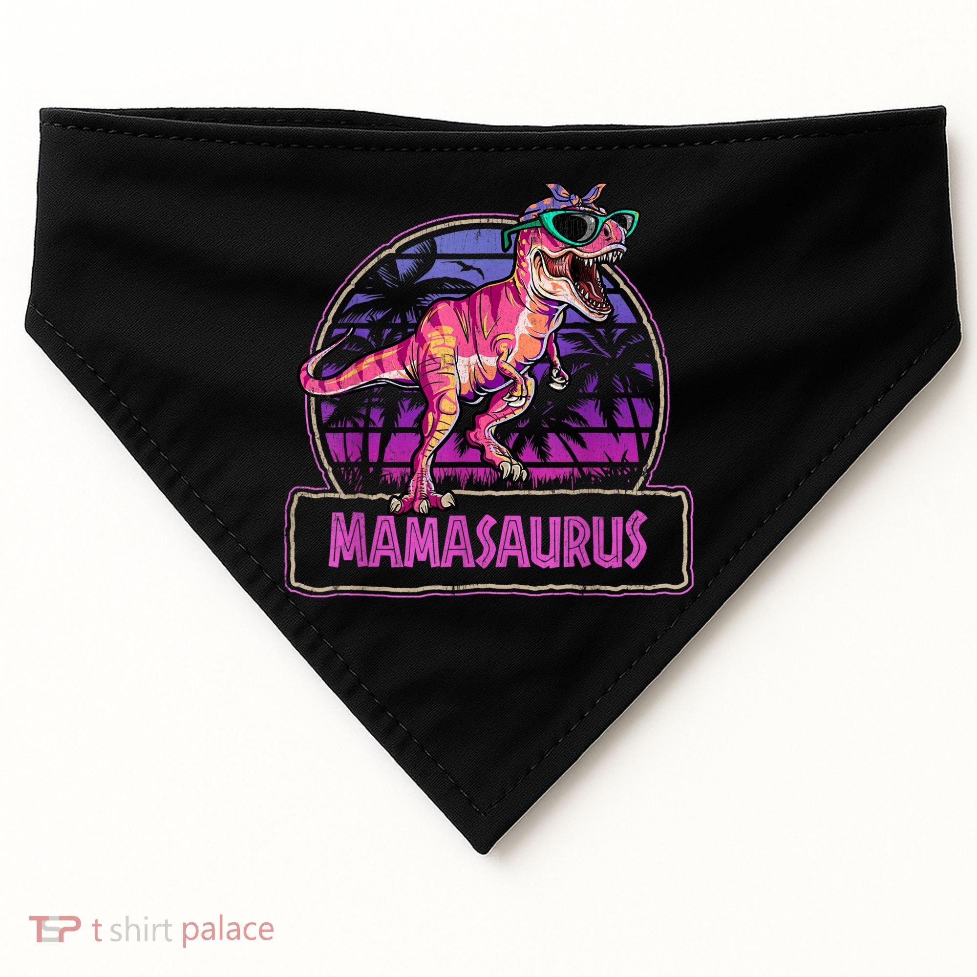 Mamasaurus T Rex Mama Saurus Women Dinosaur Family Matching USA-Made Doggie Bandana