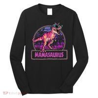 Mamasaurus T Rex Mama Saurus Women Dinosaur Family Matching Long Sleeve Shirt thumb 0