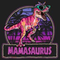 Mamasaurus T Rex Mama Saurus Women Dinosaur Family Matching Beanie thumb 2