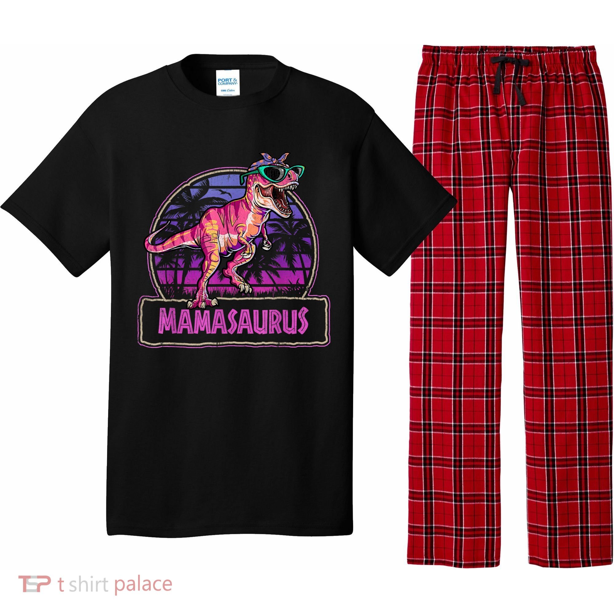 Mamasaurus T Rex Mama Saurus Women Dinosaur Family Matching Pajama Set