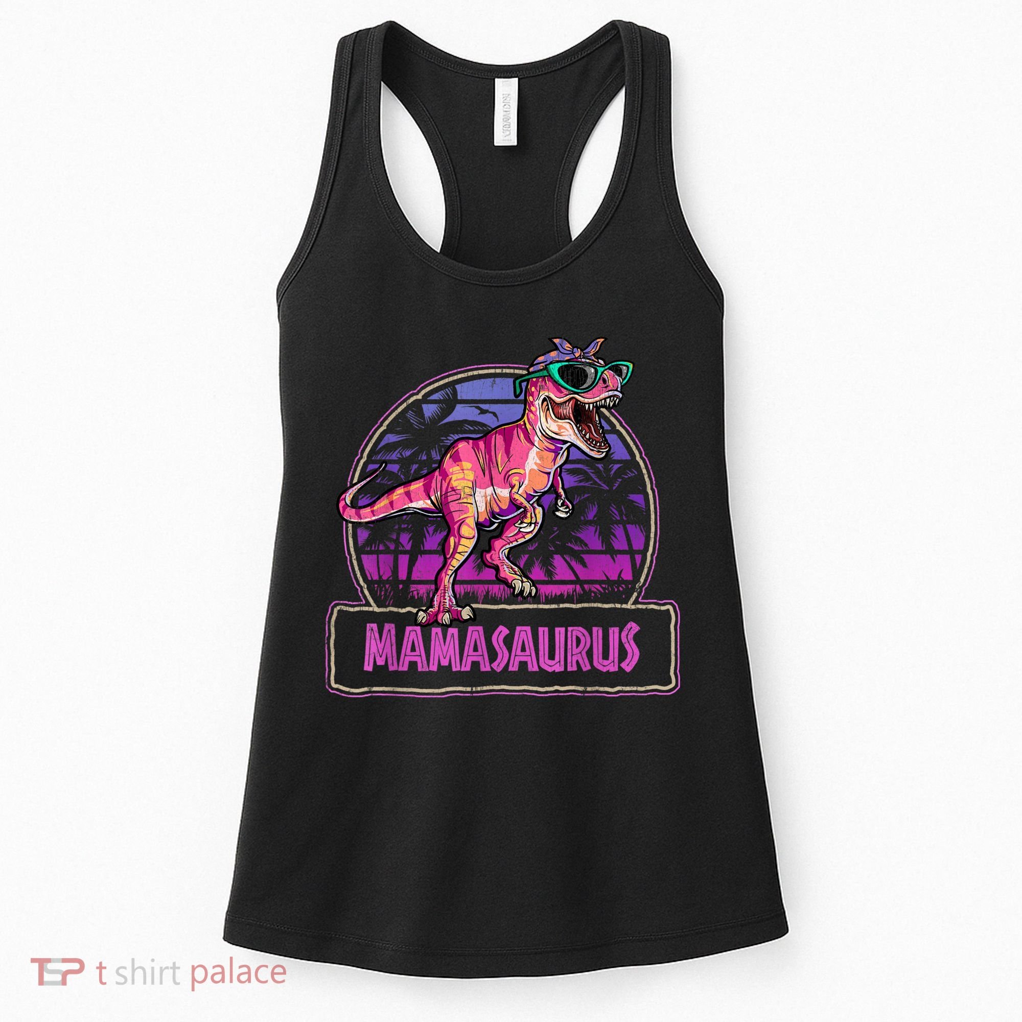 Mamasaurus T Rex Mama Saurus Women Dinosaur Family Matching Women's Tank Top