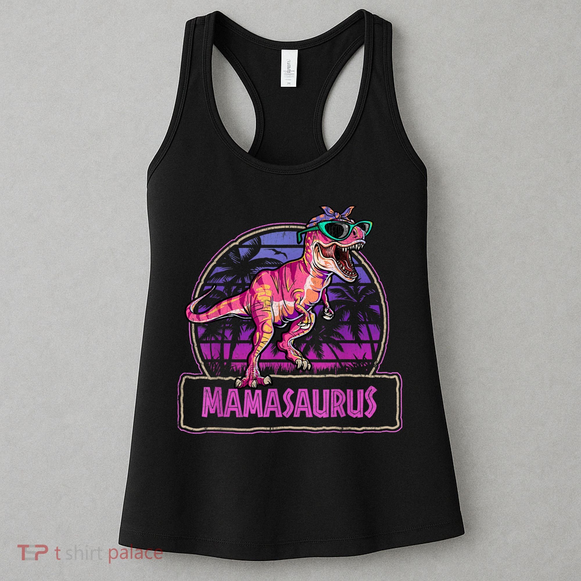 Mamasaurus T Rex Mama Saurus Women Dinosaur Family Matching Women's Tank Top