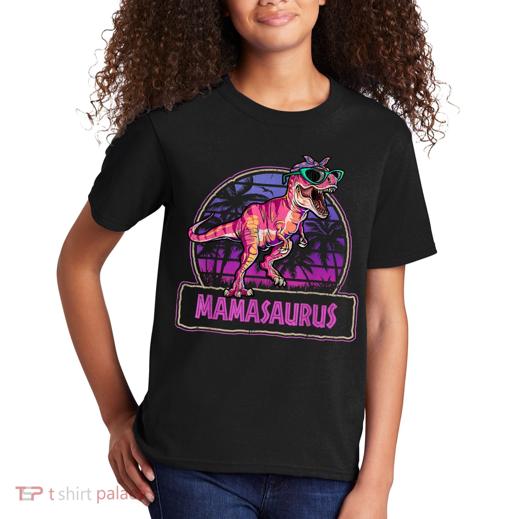 Mamasaurus T Rex Mama Saurus Women Dinosaur Family Matching Kids T-Shirt