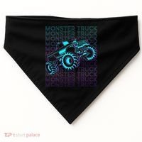 Monster Truck Retro USA-Made Doggie Bandana thumb 0