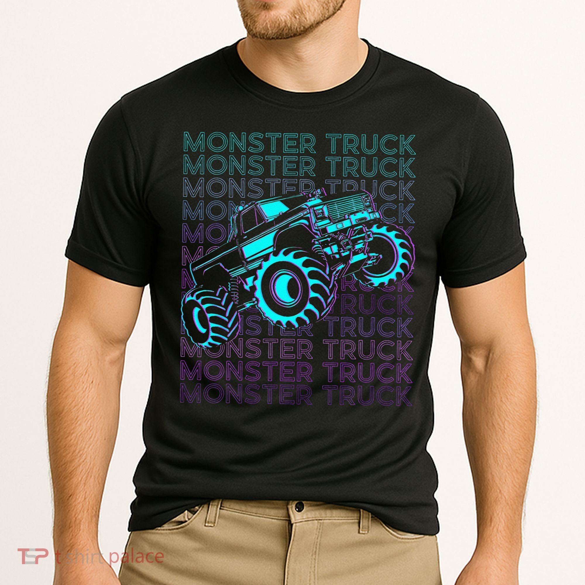 Monster Truck Retro Cooling Performance Crew T-Shirt