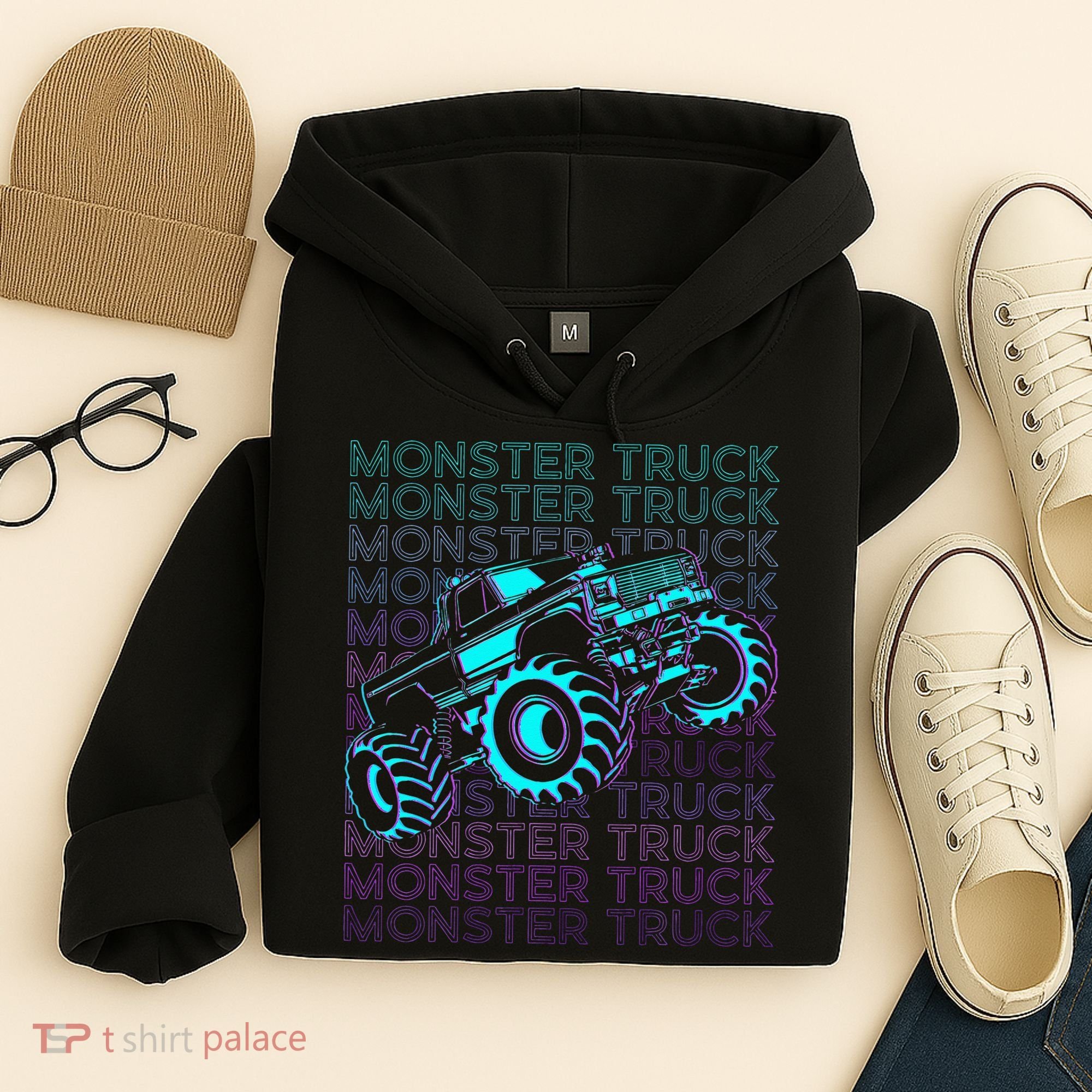 Monster Truck Retro Hoodie
