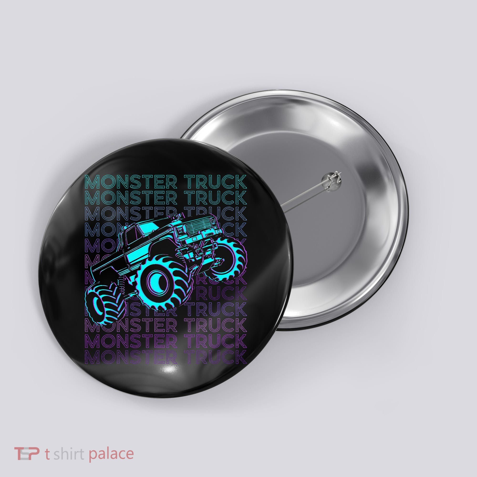 Monster Truck Retro Button