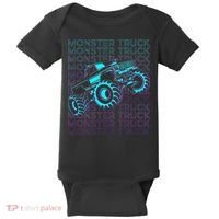 Monster Truck Retro Baby Bodysuit thumb 0