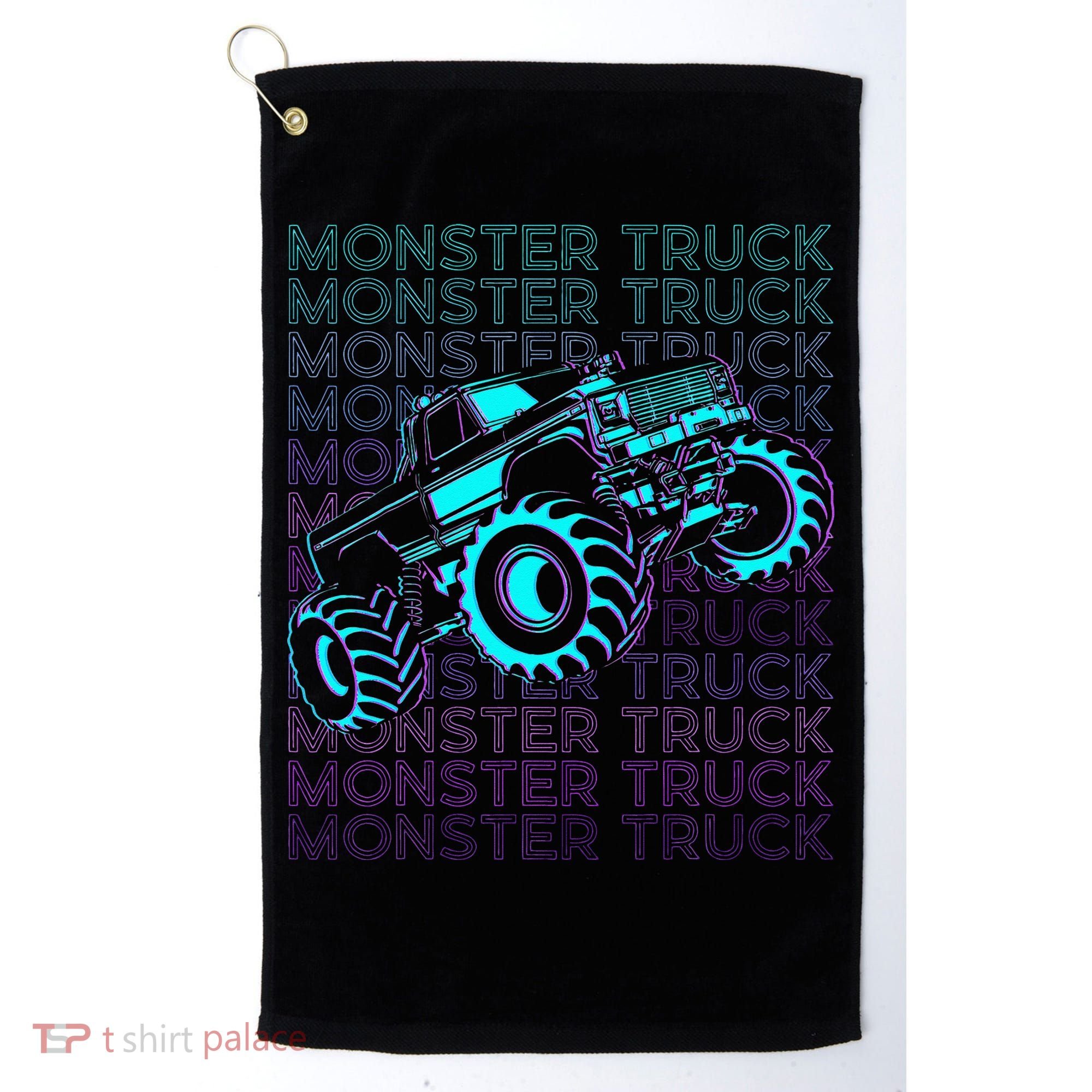 Monster Truck Retro Golf Towel