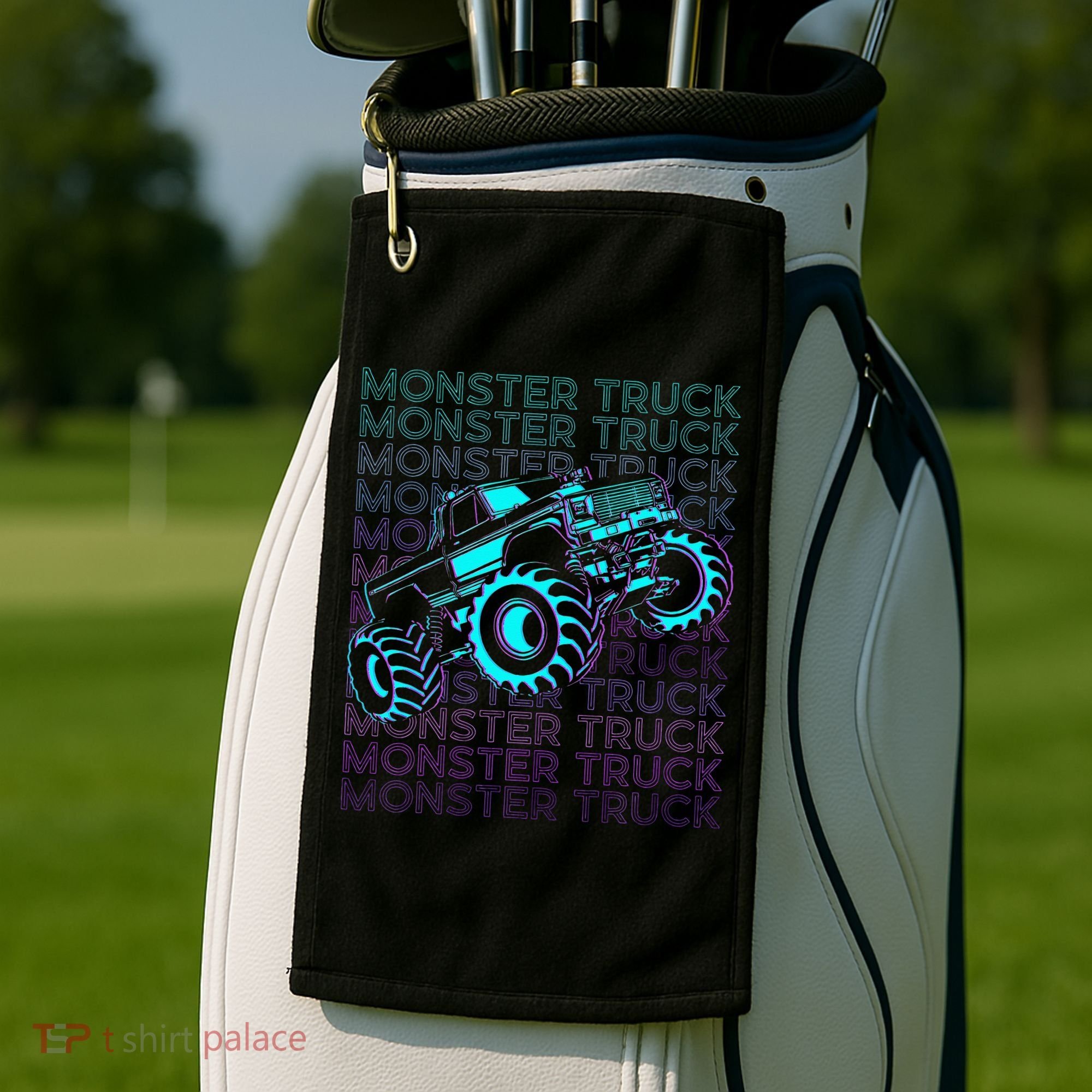 Monster Truck Retro Golf Towel