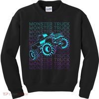 Monster Truck Retro Kids Sweatshirt thumb 0