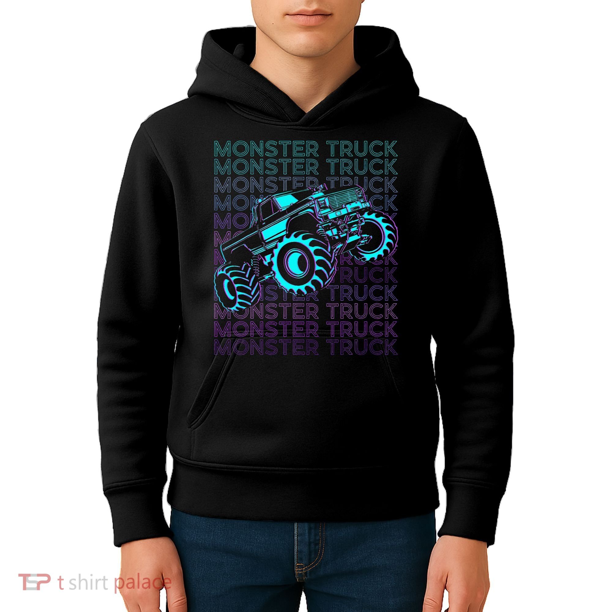 Monster Truck Retro Kids Hoodie