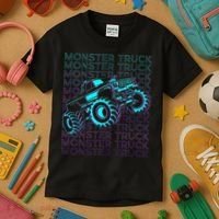 Monster Truck Retro Kids T-Shirt thumb 3
