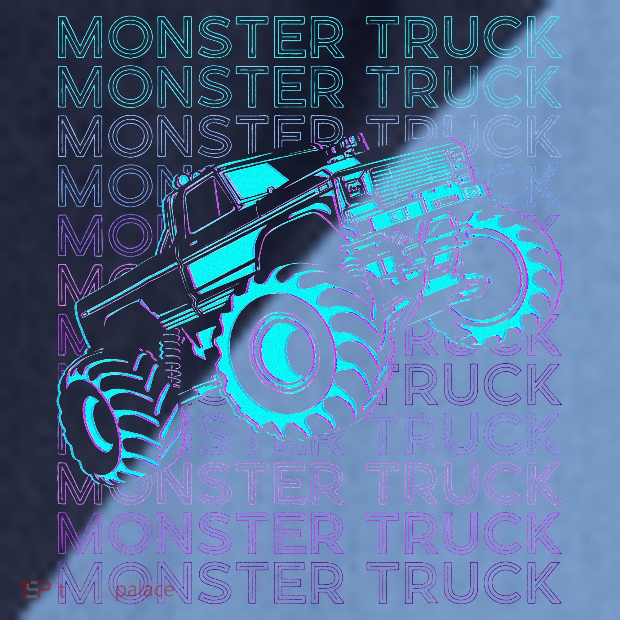 Monster Truck Retro Raglan Baseball Sleeve Shirt