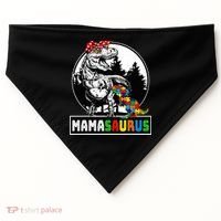 Mamasaurus T Rex Dinosaur Mama Saurus Autism Awareness USA-Made Doggie Bandana thumb 0