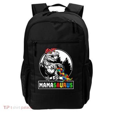 Mamasaurus T Rex Dinosaur Mama Saurus Autism Awareness Backpack