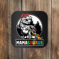 Mamasaurus T Rex Dinosaur Mama Saurus Autism Awareness Coaster thumb 0