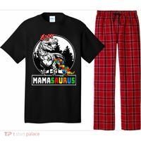 Mamasaurus T Rex Dinosaur Mama Saurus Autism Awareness Pajama Set thumb 0
