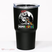 Mamasaurus T Rex Dinosaur Mama Saurus Autism Awareness Tumbler thumb 0