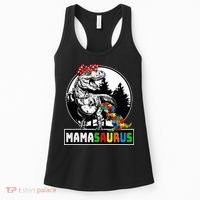 Mamasaurus T Rex Dinosaur Mama Saurus Autism Awareness Women's Tank Top thumb 0