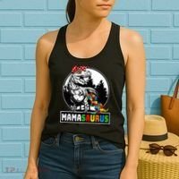Mamasaurus T Rex Dinosaur Mama Saurus Autism Awareness Women's Tank Top thumb 2