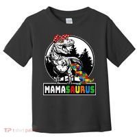 Mamasaurus T Rex Dinosaur Mama Saurus Autism Awareness Toddler T-Shirt thumb 0