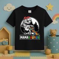 Mamasaurus T Rex Dinosaur Mama Saurus Autism Awareness Toddler T-Shirt thumb 3