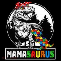 Mamasaurus T Rex Dinosaur Mama Saurus Autism Awareness Kids Sweatshirt thumb 2