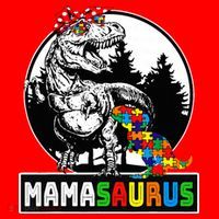 Mamasaurus T Rex Dinosaur Mama Saurus Autism Awareness Santa Hat thumb 1