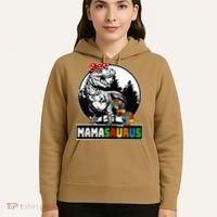 Mamasaurus T Rex Dinosaur Mama Saurus Autism Awareness Hoodie thumb 5