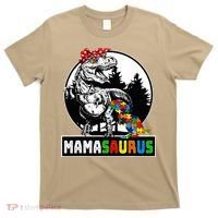 Mamasaurus T Rex Dinosaur Mama Saurus Autism Awareness T-Shirt thumb 0