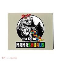 Mamasaurus T Rex Dinosaur Mama Saurus Autism Awareness Mousepad thumb 0