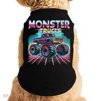 Monster Truck Retro Monster Trucks Doggie Tank thumb 0