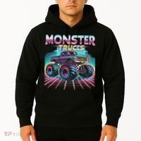 Monster Truck Retro Monster Trucks Hoodie thumb 2