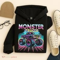 Monster Truck Retro Monster Trucks Hoodie thumb 4