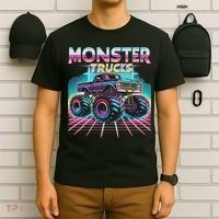 Monster Truck Retro Monster Trucks T-Shirt thumb 6