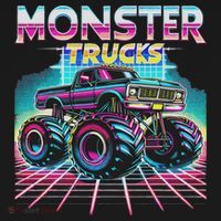Monster Truck Retro Monster Trucks Women's Hoodie thumb 2