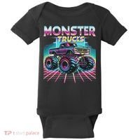 Monster Truck Retro Monster Trucks Baby Bodysuit thumb 0