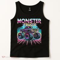 Monster Truck Retro Monster Trucks Tank Top thumb 2