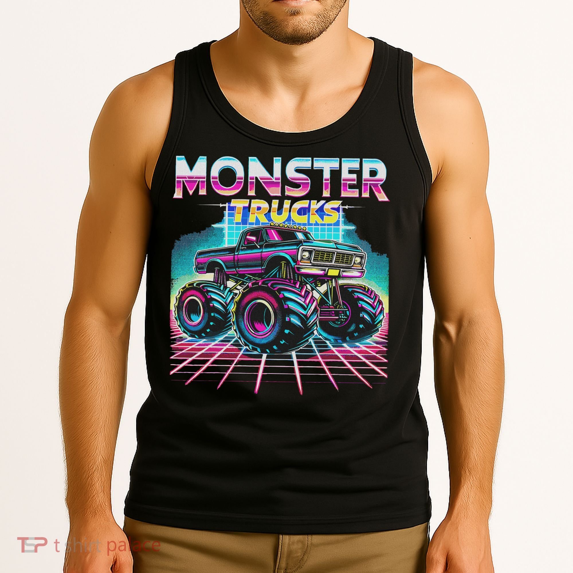 Monster Truck Retro Monster Trucks Tank Top